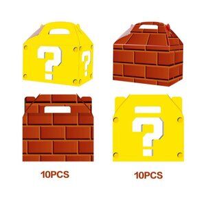Mario Party Themed Party Favor Boxes 20 Pack Brick & Question Block